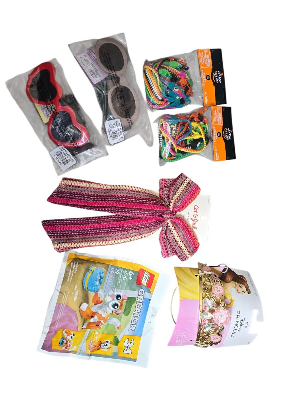 NWT Kids Gift Bundle Disney Princess LEGO Cat & Jack Halloween Accessories Toys